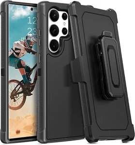 For Samsung Galaxy S23 Ultra Shockproof Military Grade Case Cover w/ Belt Clip - Picture 1 of 9