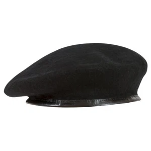 Highlander Military Beret Cap Mens Hat Army Warm Wool Military Headwear Black - Picture 1 of 5