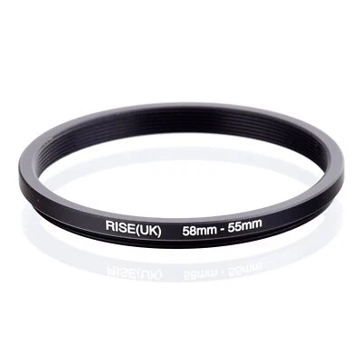 RISE(UK) 58mm-55mm 58-55 mm 58 to 55 Step down Ring Filter Adapter black - Image 1 of 3