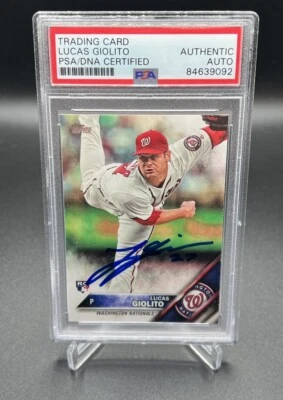 Lucas Giolito Washington Nationals Red Sox's autografado cartão PSA lajeado certificado de autenticidade controle remoto - Imagem 1 de 4