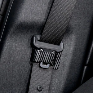 1pc Carbon Fiber Black Car Seat Belt Stabilizer Limiter Car Interior Accessories - Picture 1 of 8
