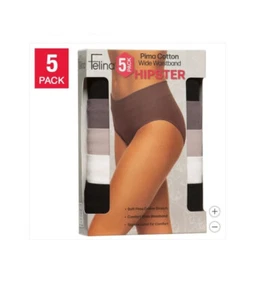 Underwear Felina Hipster Cotton 5 Pack S-XL Stretch NEW Women Panties Pima Soft - Picture 1 of 16