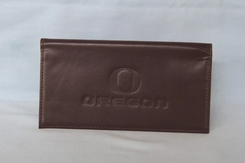 OREGON DUCKS    Leather Checkbook    NEW    dark brown Cover