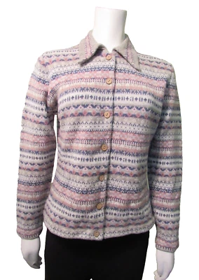 Cárdigan Suéter SKYR Petite 100% Lana de Cordero Botón Isla Justa Talla PM Foto 1 de 4