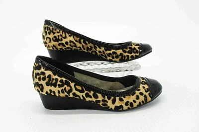 Cole Haan Women Shoe Elsie Size 7C Brown Leopard Cap Toe Wedge Heel Pre Owned qp - Image 1 of 4