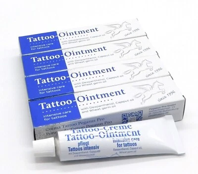 5 x 25ml Tattoo Creme Pegasus Pro mit Cajeputöl Tattoopflege Tattoosalbe