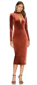 Michael Costello x REVOLVE yuri midi dress in rust Size S Retail $248 - Picture 1 of 3