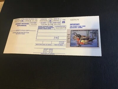 ICOLLECTZONE  US Tennessee 1987 Duck Stamp with tab XF NH - Image 1 of 3