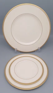 MONTICELLO Siracusa Antigua China Marfil con Borde Dorado 3 Piezas Colocación - Imagen 1 de 9