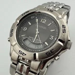 Armitron Analog Digital Watch Men Rotating Bezel Alarm Chrono New Battery 6.5" - Picture 1 of 6
