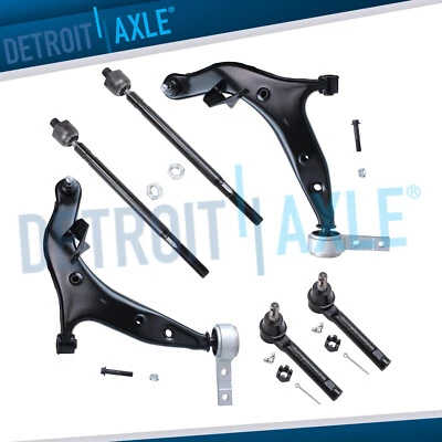 Front lower control arms w/ tie rods for 2004-2009 Nissan Quest 6pc suspension - Image 1 of 4