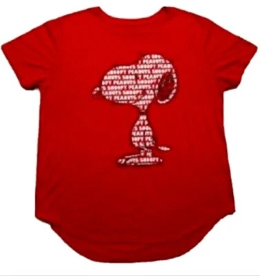 Peanuts  NEW♈Girl's Printed SS Tee size S~white/red Snoopy - Image 1 of 4