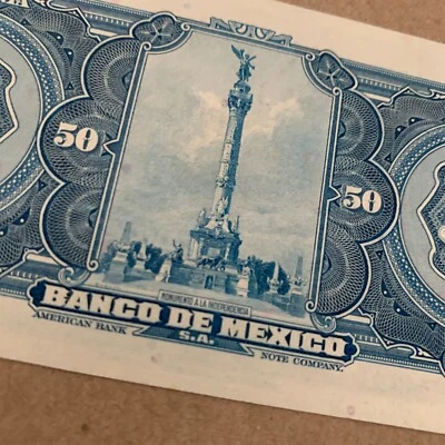🇲🇽 Billete de 50 Pesos de México 1972 aUNC Moneda Mexicana Billete Americano BC Foto 1 de 4