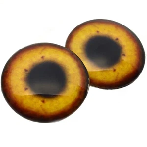 Pair Egyptian Goose Decoy Glass Eyes Jewelry Dolls Taxidermy Flatback Cabochons - Picture 1 of 12