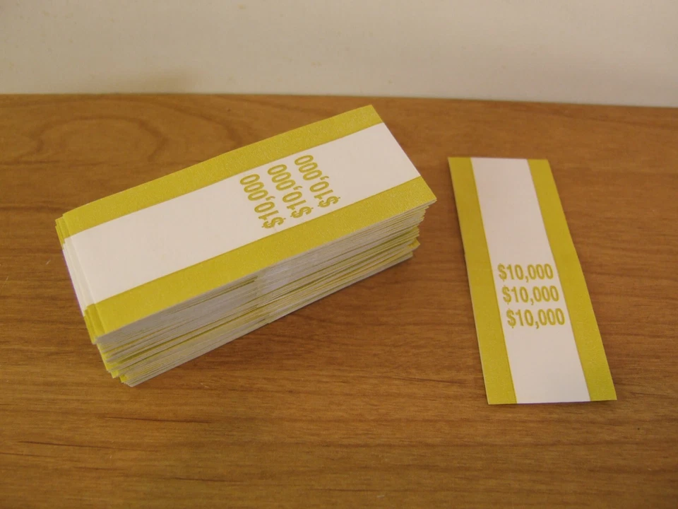 批量 货币 货币表带 10,000 现金钞票 美元票据 包裹 银行带 10000 美元 10 — 第 1/1 张图片