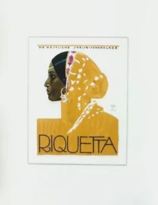Original vintage poster RIQUETTA CHOCOLATE INDIAN LADY c.1925 Hohlwein - Picture 1 of 1