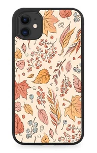 Funda de teléfono de goma otoño hojas caídas invierno noviembre octubre M275 - Imagen 1 de 2