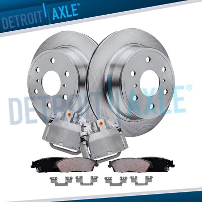 Rotores de disco traseros + pinzas de freno y pastillas de freno para Escalade Silverado Sierra 1500 Foto 1 de 4
