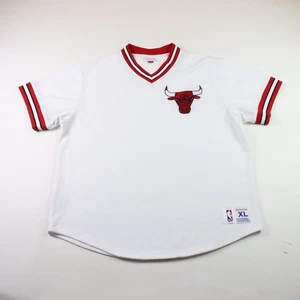 Camiseta deportiva de malla Mitchell & Ness para hombre Chicago Bulls talla XL cuello en V blanca roja - Imagen 1 de 11