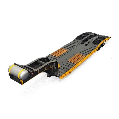 Metal 93CM Gooseneck Lowboy Trailer 2Axles for 1/14 DIY Remote Control Truck Car - Image 1 of 4