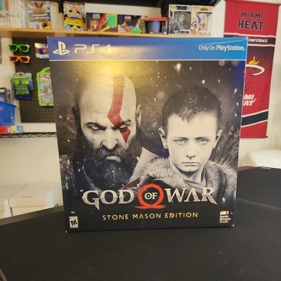 God Of War Stone Mason Edition PS4 Playstation 4 Kratos Atreus Statue (selado) - Imagem 1 de 4