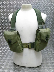 M39 Belt Utility Pouches & Harness WW2 Pattern Heavy Canvas Vintage Army Webbing - Picture 1 of 20