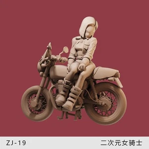 1/64 Miniature Motorcycle Rider Girl Scene Props Figure Model For Cars Vehicles - Picture 1 of 31