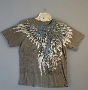 MMA Elite Skull Print Kurzarm T-Shirt Herren Medium Cross Siehe alle Fotos Y2K - Bild 1 von 6