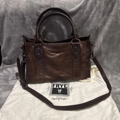 FRYE Melissa Zip Satchel Leather Handbag with Adjustable Shoulder Strap And Bag - Image 1 of 4