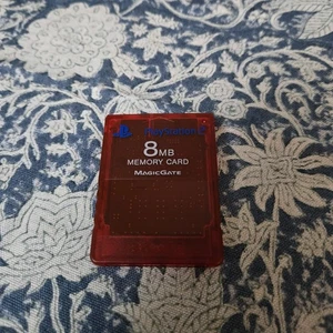 PlayStation 2 PS2 Memory Card 8MB OEM Sony Magic Gate Red  - Picture 1 of 4