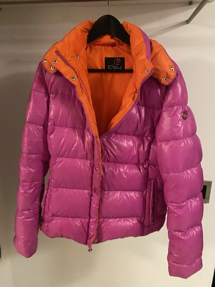 Daunenjacke Pink mit Orangenem Futter Gr. 48 - Bild 1 von 4