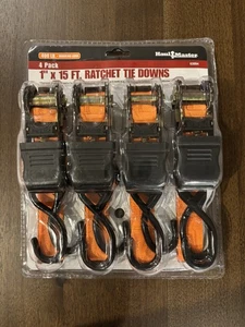 HAUL-MASTER 15 Fuß Ratsche Spanngurte 400 Pfund Kapazität 1 Zoll x 15 Fuß NEU - Bild 1 von 2