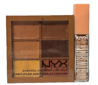 2 NYX PRO - Paleta de contorno correta oculta 3CP03 sombra profunda + brilhantes - Imagem 1 de 4