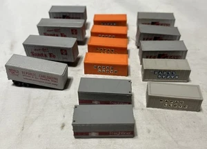 N Scale Model Railroad Hi-Cube Container (11) And 3 Trailers. Great Scenery - Picture 1 of 1