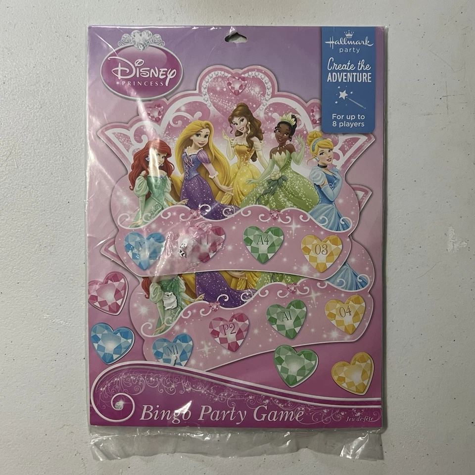Hallmark Disney Princess Royal Birthday Party Supplies - Bingo Game for 8 Guests