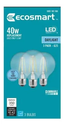 EcoSmart Bulbs 40-Watt Equivalent G25 Globe Dimmable Energy Star Clear Glass - Image 1 of 3