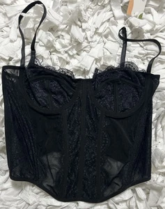 Black Corset Bra Top XL NWT - Picture 1 of 6