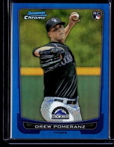2012 Bowman Chrome Draft Rookie Blue Refractor Drew Pomeranz Cubs 036/250 - Picture 1 of 2