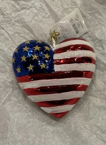 2001 Christopher Radko Brave Heart  American Red Cross Heart Ornament NWT - Picture 1 of 2