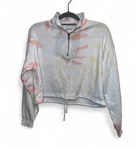 Sudadera para mujer American Eagle tie dye recortada suave 1/4 cremallera talla pequeña - Imagen 1 de 4