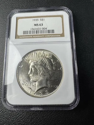 1935 P Philadelphia Peace Silver Dollar NGC MS63 - Image 1 of 2