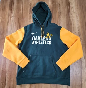 Felpa con cappuccio Nike Baseball Oakland Athletics pullover uomo taglia L foderata in pile - Foto 1 di 13