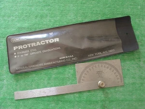 VINTAGE n.17 GONIOMETRO HARDWARE GENERALE 0*-180* CON CUSTODIA MADE IN USA - Foto 1 di 5