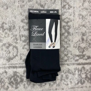 NEW Gold Medal Leggings Black Fleece Lined Leggings Women's Size L/XL 135-185LB - Picture 1 of 5