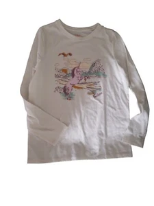 Cat & Jack Top Unicorn Long Sleeve T-Shirt Size XL 14 Cream NEW - Picture 1 of 7