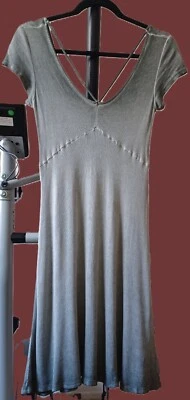 NWT American Eagle Outfitters Grey Short Cap Sleeve Ribbed Dress Size Small - Image 1 of 4
