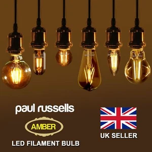 E14 E27 B22 LED Retro Vintage Edison Extra Warm Amber Filament Light Bulbs 240V - Picture 1 of 25