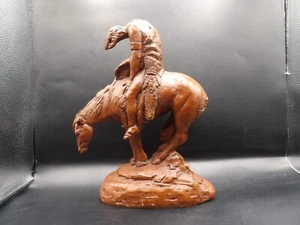 Vintage End Of The Trail by Red Mill Mfg Sculpture American Indian Man On Horse - Picture 1 of 11