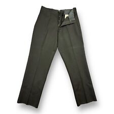 Vintage WWII Deadstock Army Officers Trouser Pants Raw Hem Green Split Back Wool