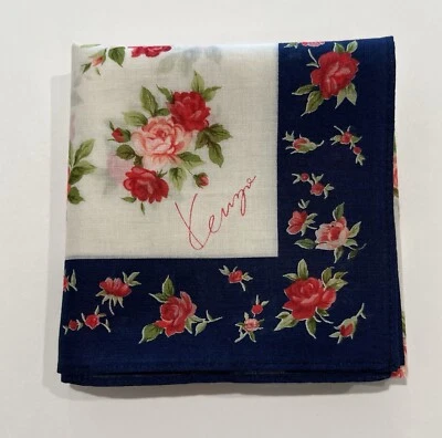 PAÑUELO JAPÓN VINTAGE MUJER ARTE ESTAMPADO FLORAL ALGODÓN BOLSILLO PAÑUELO 18" Foto 1 de 4